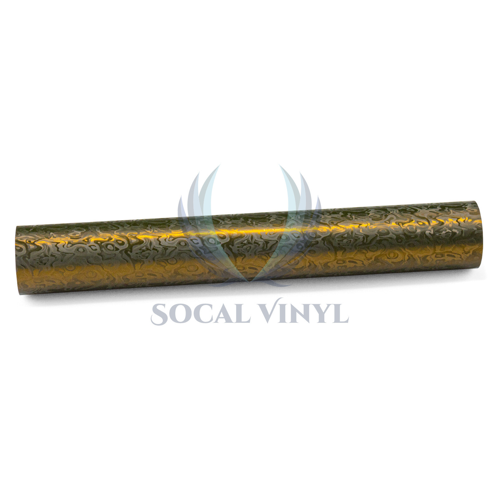 PET Damascus Steel Forged Carbon Fiber Bond Gold Car Vinyl Wrap Decal Sticker