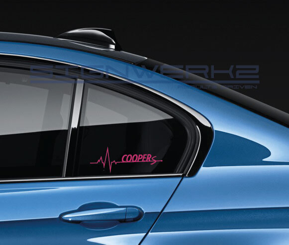 Cooper S Heart Beat Pulse Decal Sticker left Pair