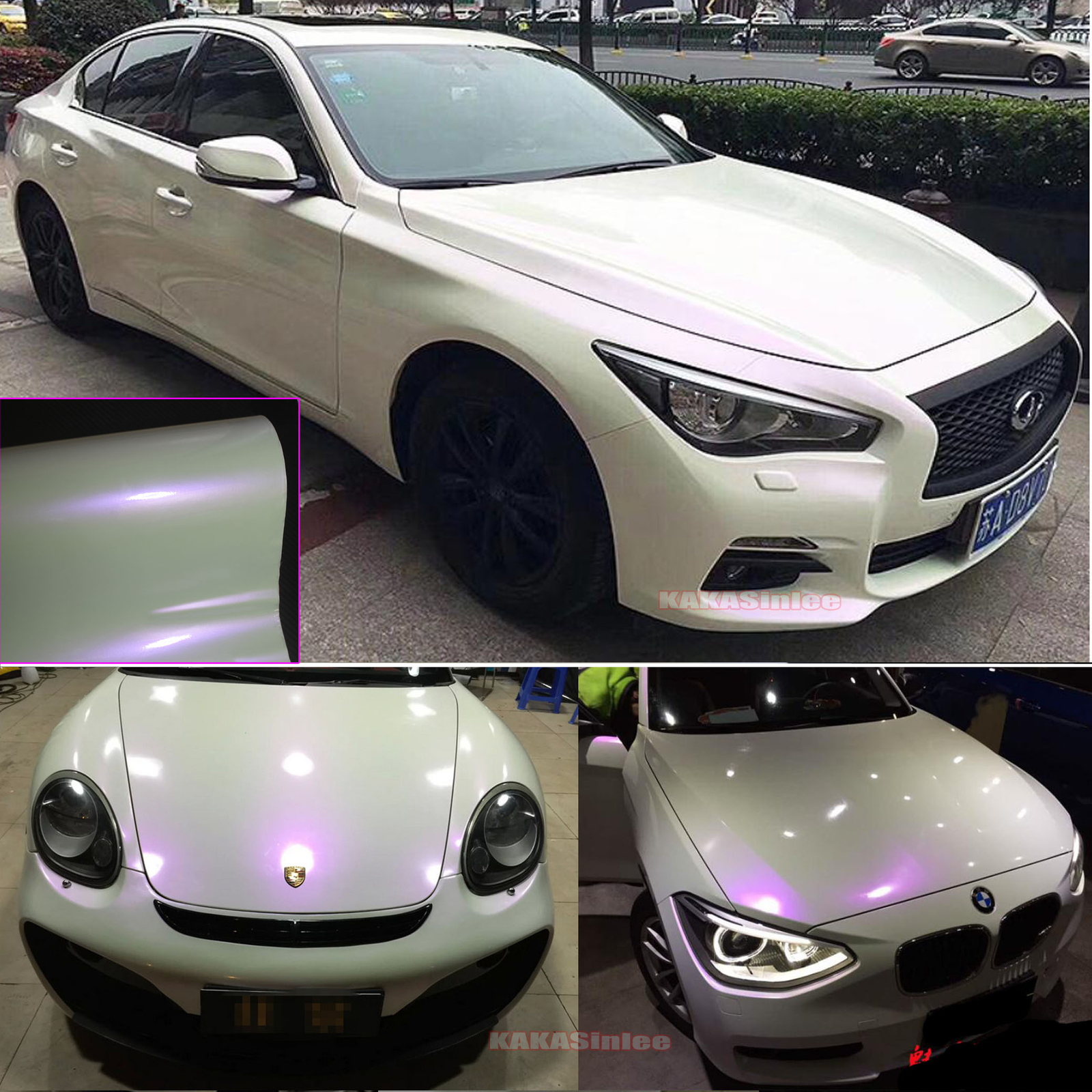 Beige PUR Chameleon – Flat Metal Satin Chrome Vinyl Wrap Car SUV Hood Sticker US