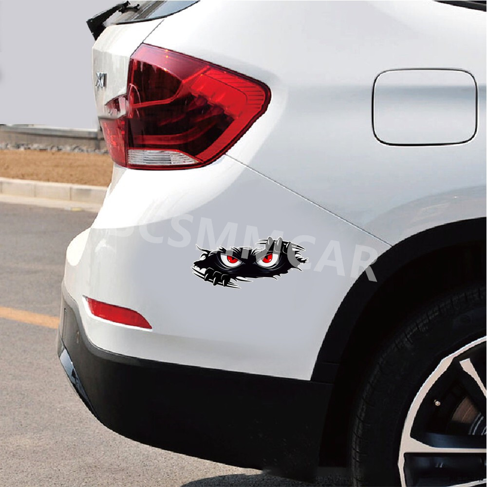 Car Bumper Dents Stickers Peeking Monster Graphic Vinyl Decals Decor Waterproof