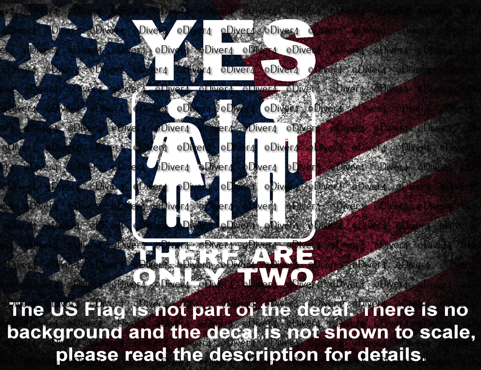 Yes There Are Only 2 Male and Female Symbols Vinyl Decal Sticker US Seller
