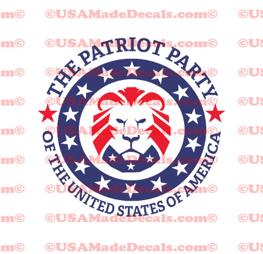 The Patriot Party Of The United States Of America Decal USA Seller