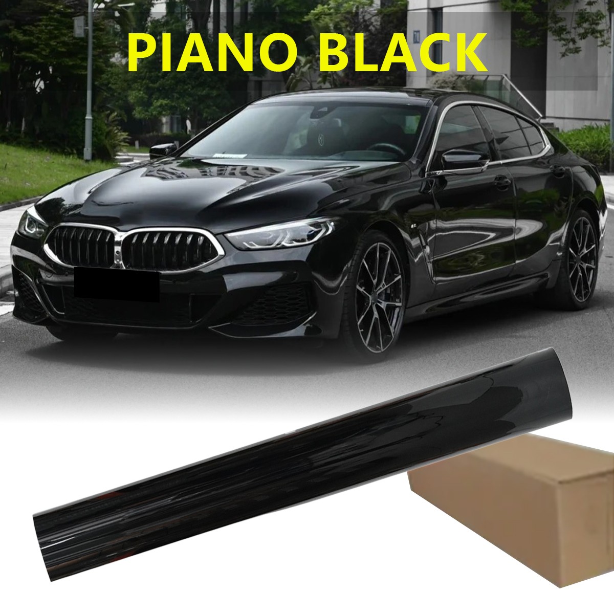 Piano Black Car Wrap PET Vinyl Film Air Release Bubble Free Ultra Gloss