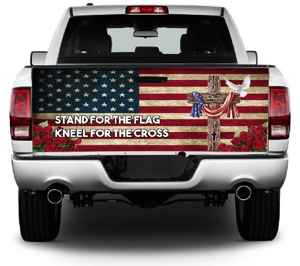 Jesus Christ United We Stand Truck Tailgate Wrap Vinyl Graphic Decal Sticker 530