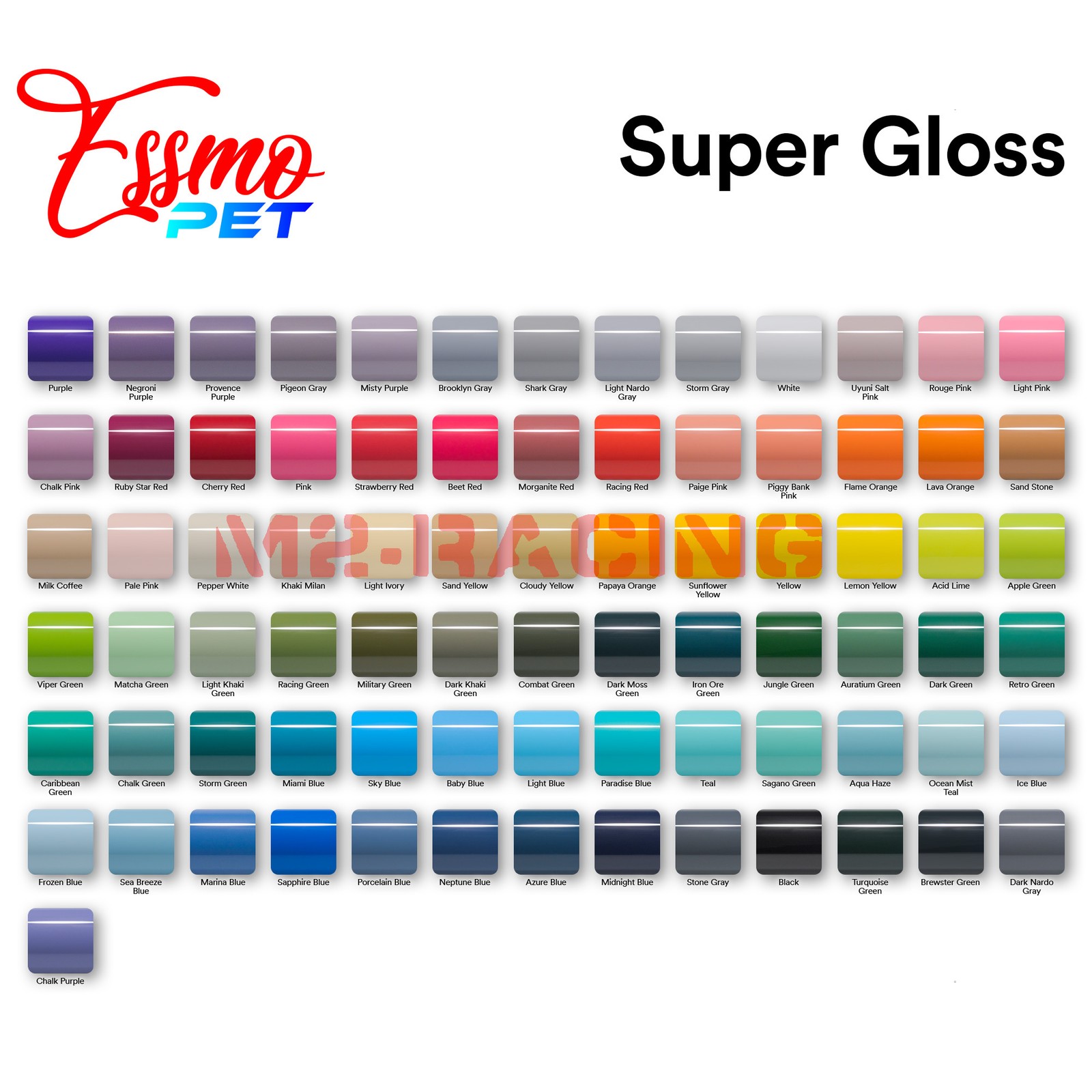 ESSMO PET Super Gloss Porcelain Blue Vehicle Vinyl Wrap Decal Glossy Like Paint