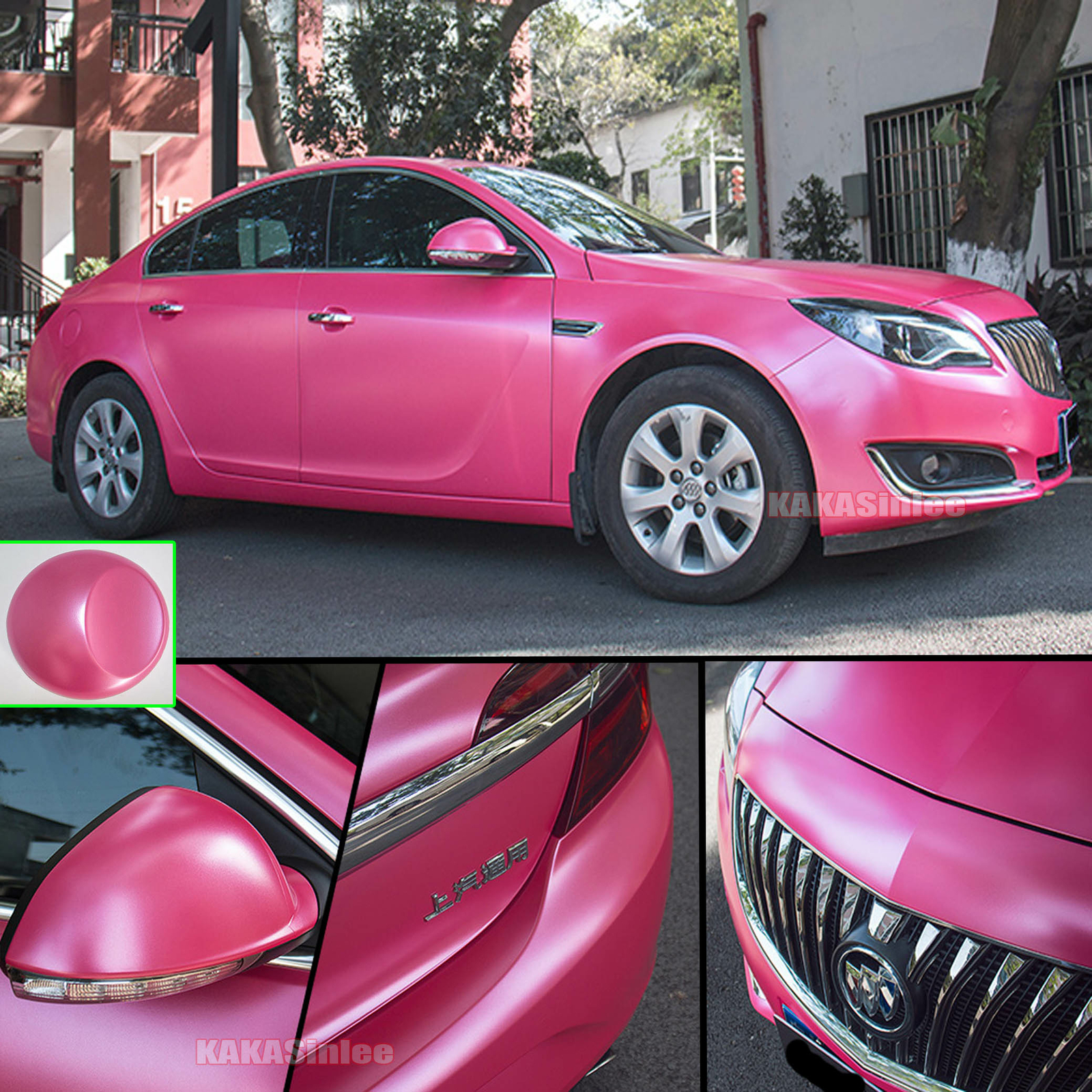 Flexible Pearl Metal Car Wrap Sticker Glitter Satin Chrome Vinyl Decal Pink US