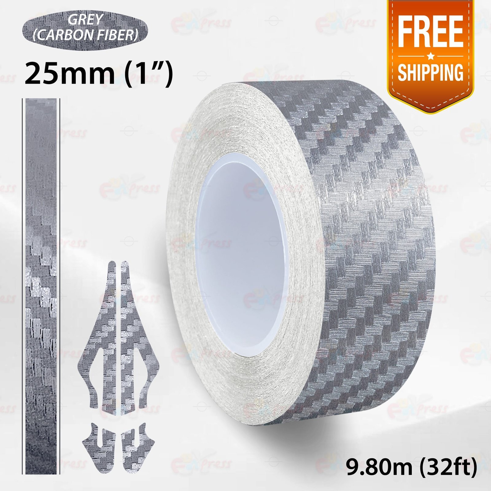 CARBON FIBER DARK GRAY 1″ 25mm PIN STRIPE Car Model Streamline TAPE Sticker