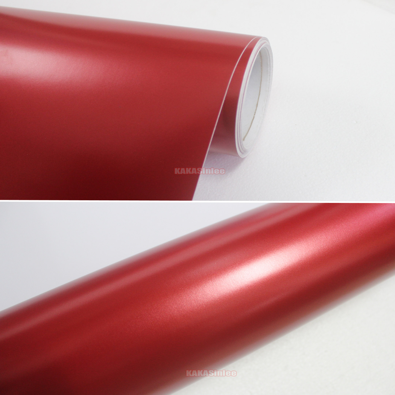 Air Free Flexible Car Pearl Metal Steel Satin Chrome Vinyl Wrap Sticker Red US