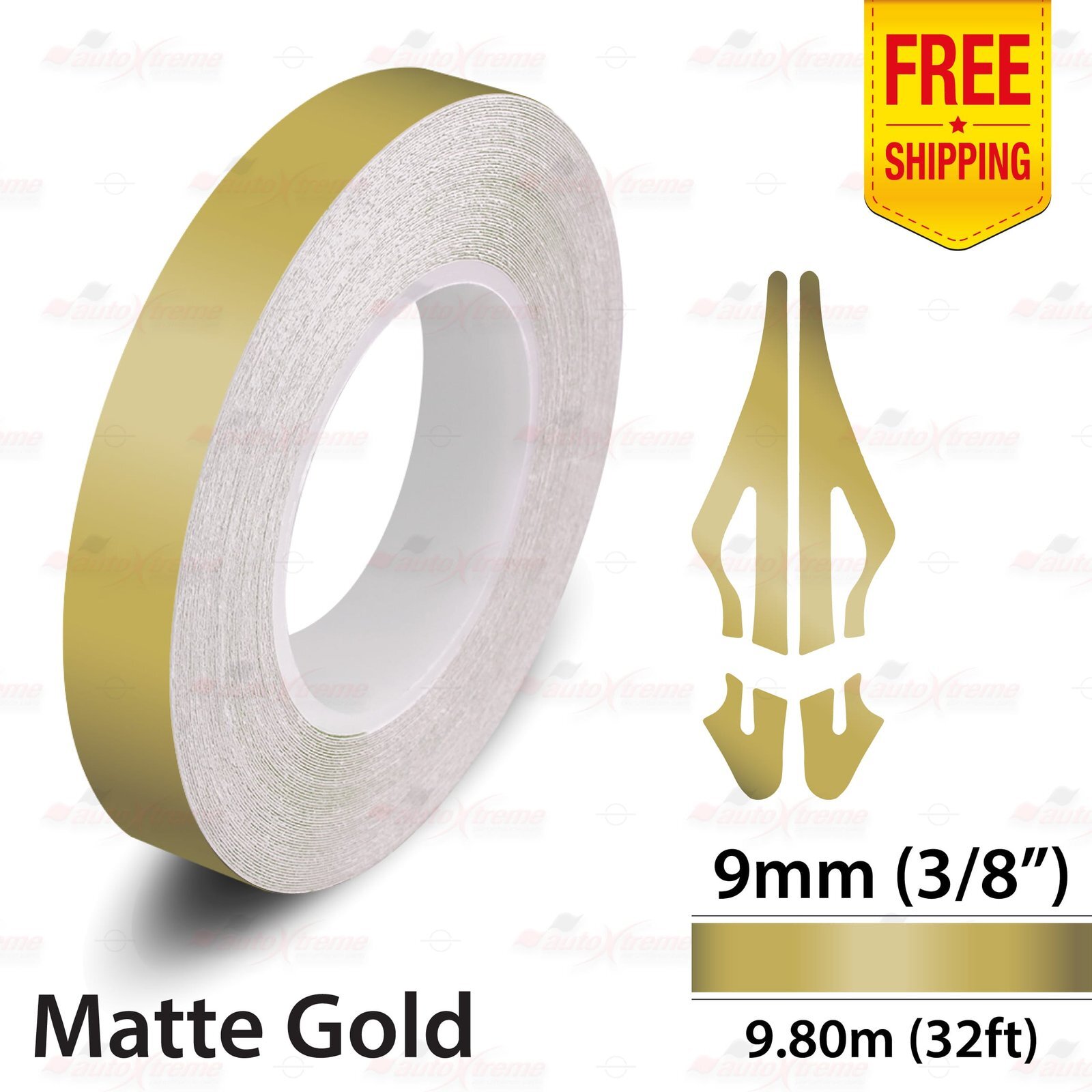 3/8″ 9mm PinStriping Pin Stripe Tape Body Styling Decal Vinyl Sticker MATTE GOLD