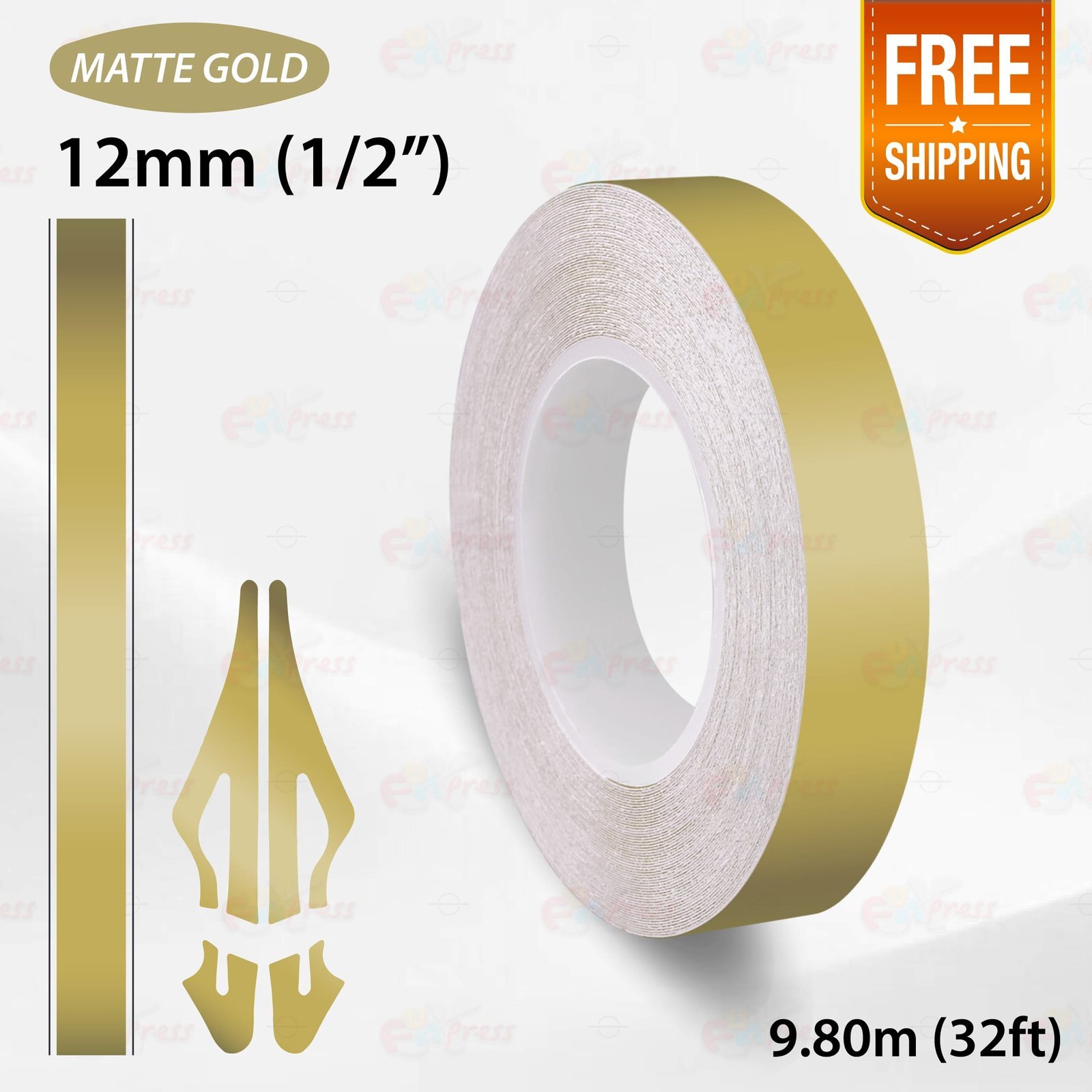 MATTE GOLD 1/2″ 12mm PIN STRIPE Car Model Streamline TAPE Decal Vinyl Sticker