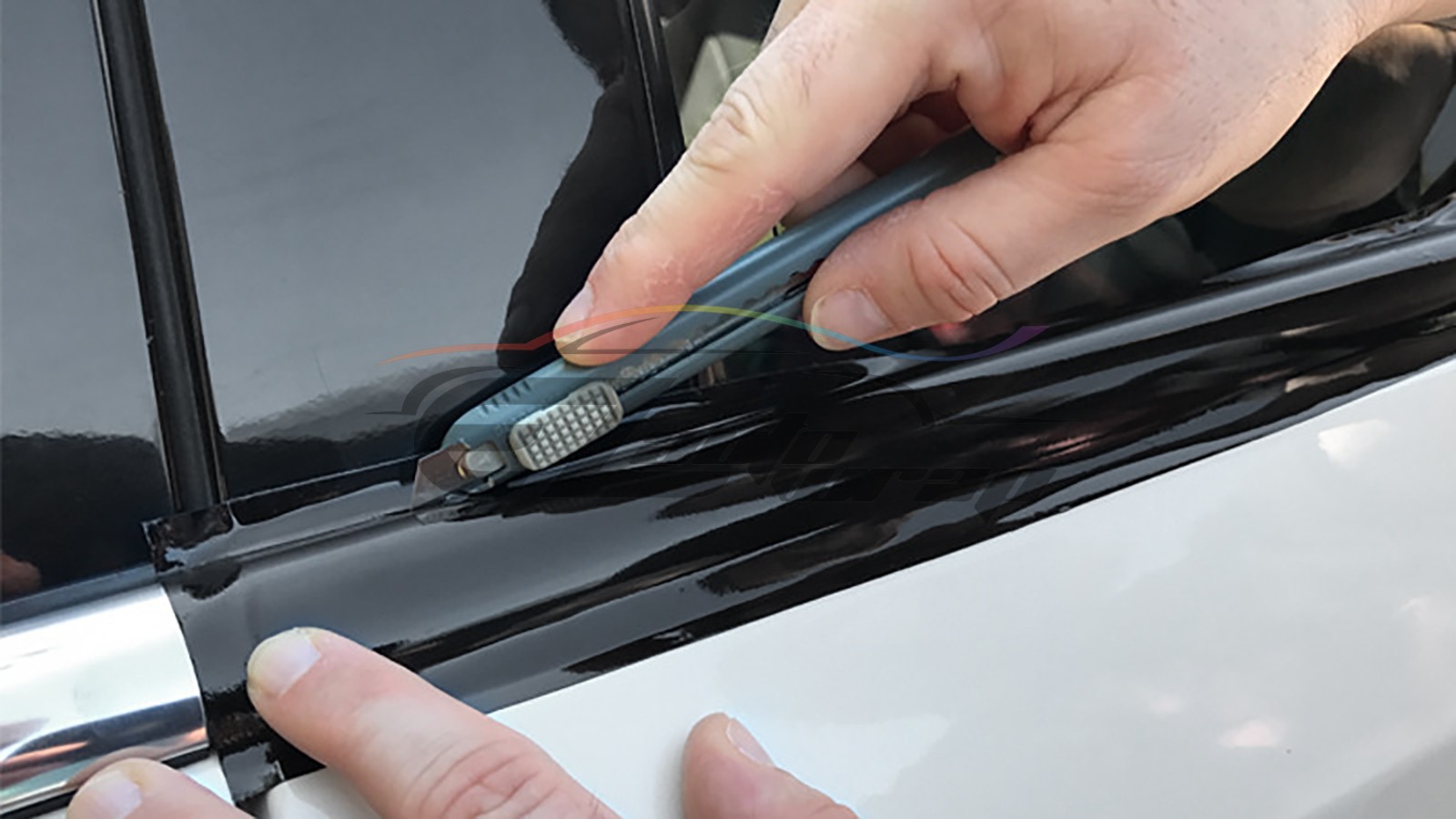 Gloss / Matte / Carbon Fiber Style Black Vinyl Wrap Roll Chrome Delete1 Car Trim