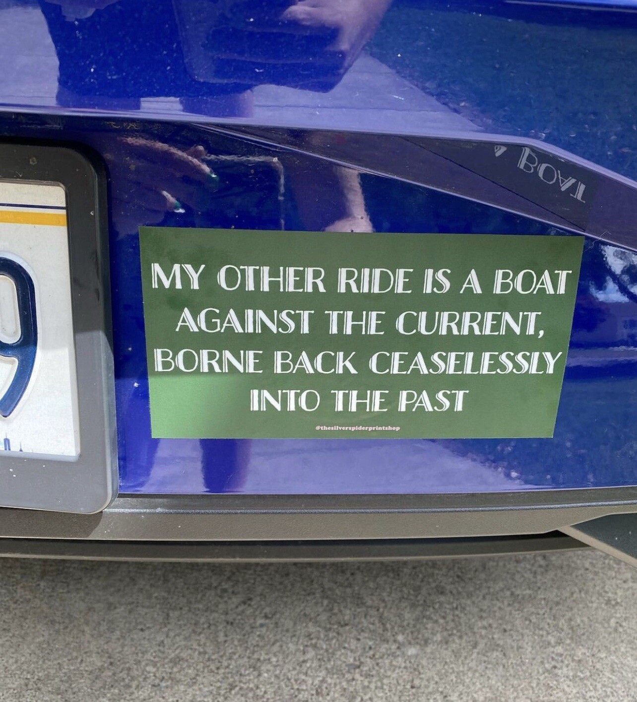 Other Ride Is A Boat against The Current Great Gatsby Bumper Sticker