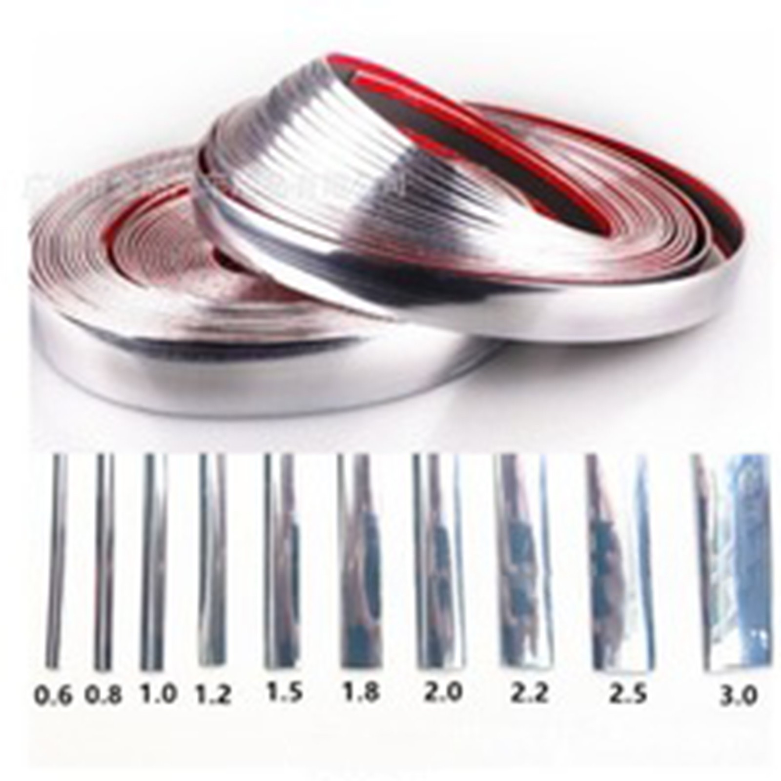 2M Automotive Chrome Trim Molding Strip Car Bumper Side Trime Mirror Sticker