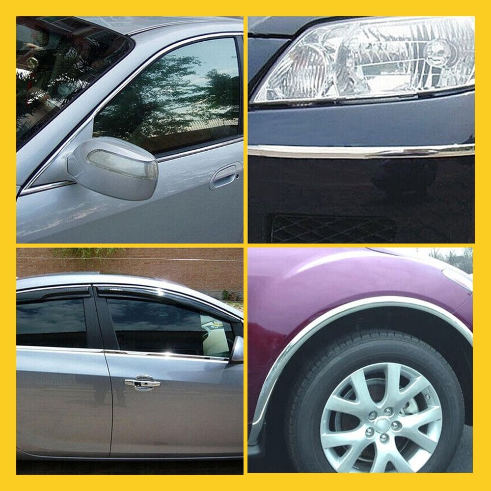 Chrome 10mm Trim Molding Strip Car Door Window Bumper Side Trime Protector 25f D