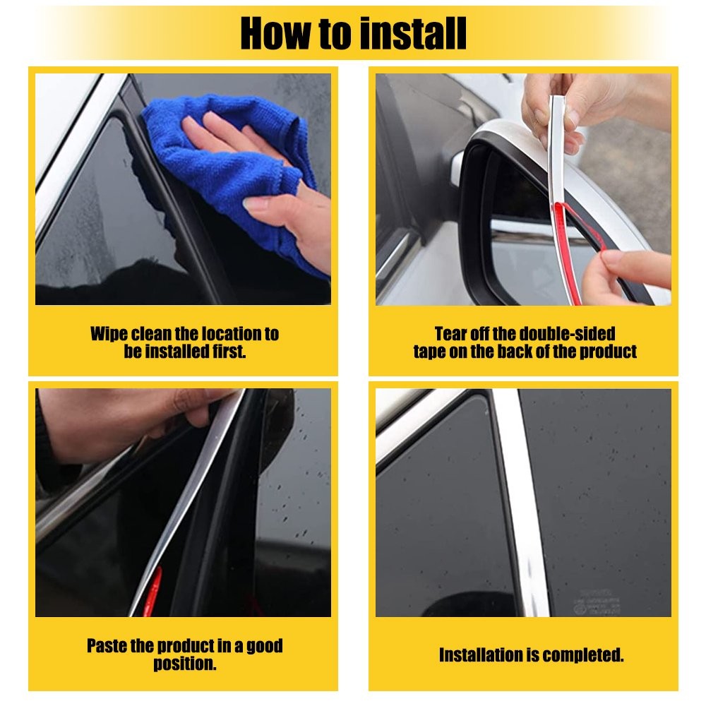 Chrome 10mm Trim Molding Strip Car Door Window Bumper Side Trime Protector 25f D