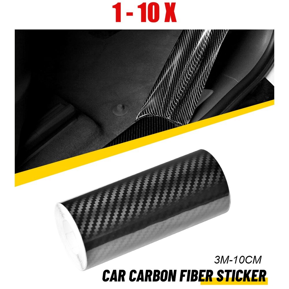 10CM*3M Carbon Fiber Vinyl Film Wrap 5D Bubble Free Air Release DIY Sticker 1-10