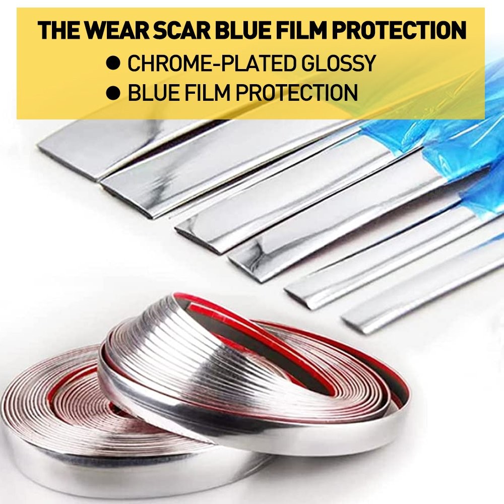 Chrome 10mm Trim Molding Strip Car Door Window Bumper Side Trime Protector 25f D